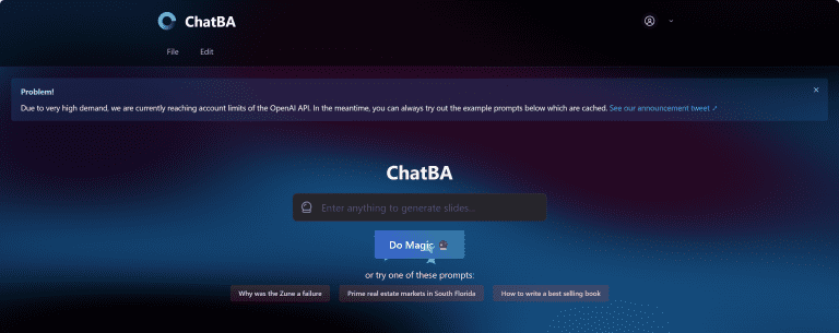 ChatBA——AI 创建幻灯片的平台