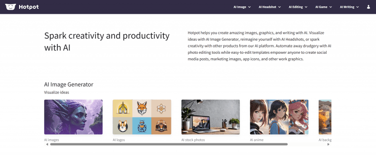 Hotpot——在线AI工具箱(图像、游戏和写作系列工具)