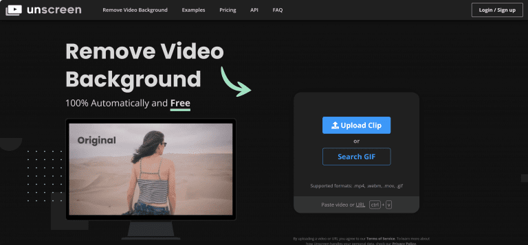 Unscreen——免费在线AI去除视频背景