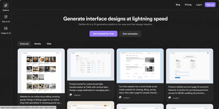 Galileo.ai ——UI设计和UX构建AI平台