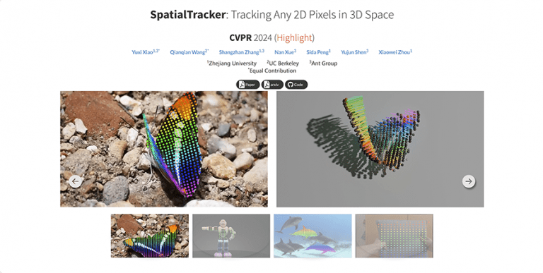 SpatialTracker——3D空间追踪2D像素，可广泛运用于相机追踪等领域